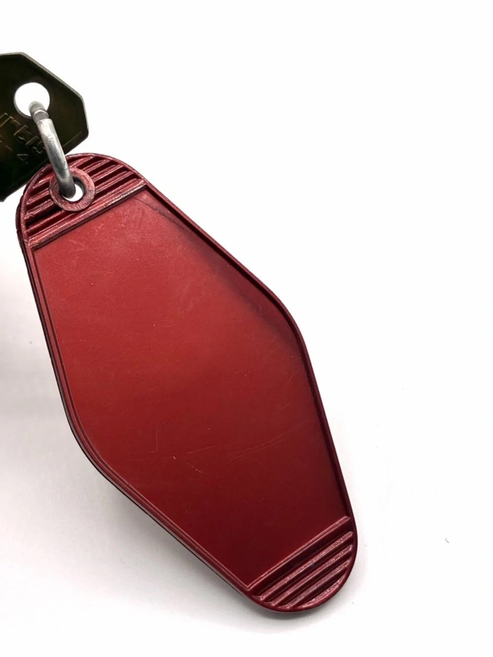 Vintage Motel Key Tag 420 Red Keychain Curtis WR-4 USA Rare Number Retro Fob